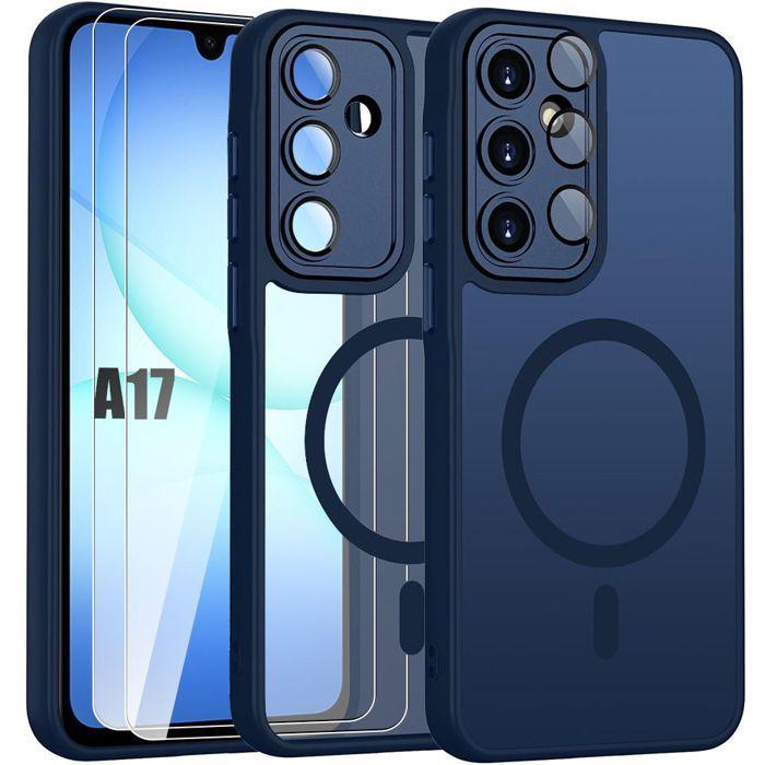Coque de Protection - BOOLING - Samsung Galaxy A17 4G/5G - Bleu Marine - Antichoc - Cercle Magnétique