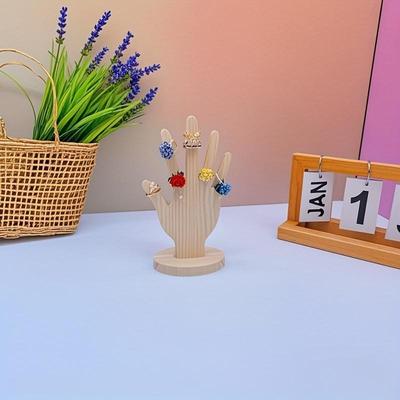 Jewelry Display Stand Wood Sturdy Base Wooden Hand Form Home Decor Ring Display Holder Rack for Bangles Watches Rings Necklaces