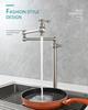 Tuqiu Pot Filler Tap Black Foldable Kitchen Faucet Single Cold Single Hole Sink Tap Rotate Folding Spout Chrome Brass
