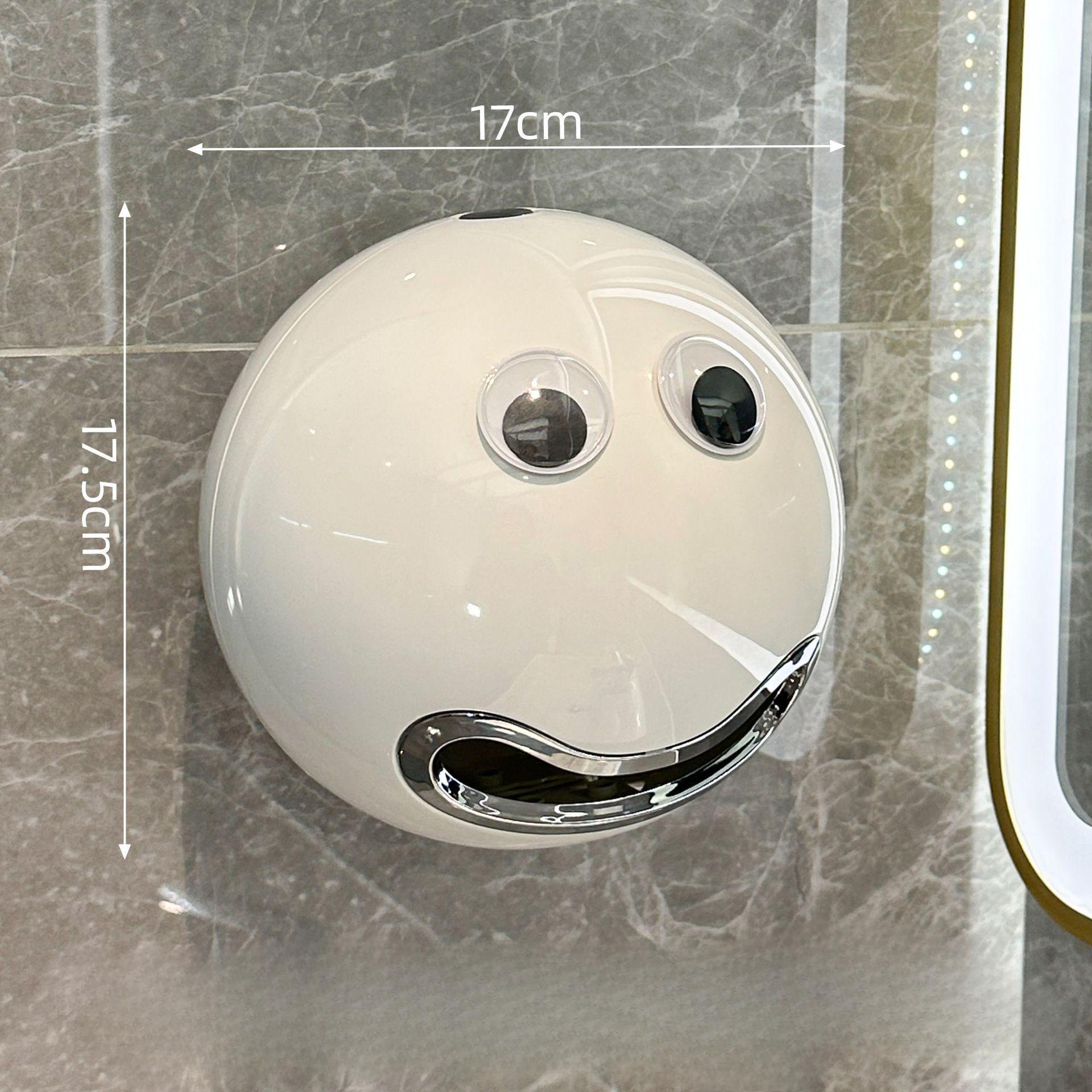 

Настенная коробка для туалетной бумаги Креативный пластиковый инструмент для хранения бумаги Домашний водонепроницаемый без перфорации с изображением улыбающегося лица Коробка для туалетной бумаги