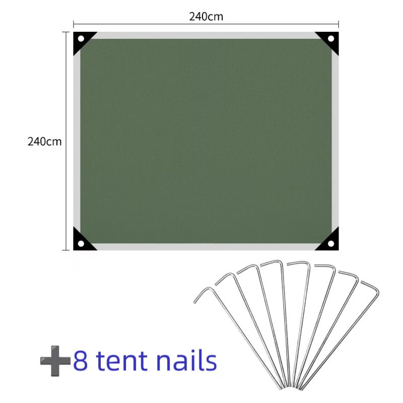 

Влагостойкий напольный коврик для кемпинга на открытом воздухе, толстый коврик для пикника на пляже под палаткой, водонепроницаемый коврик, портативное тканевое оборудование для пола 240x240cm(8 nails)