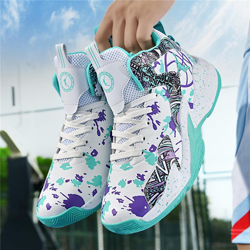 

Дышащие баскетбольные кроссовки мужские и женские весенне-летние новые износостойкие профессиональные практичные спортивные кроссовки молодежные водонепроницаемые модные кроссовки 45