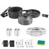 Oem Outdoor Camping Set Pot Plus Teapot Stainless Steel Cup Plate Meal Bag Set Portable Cookware