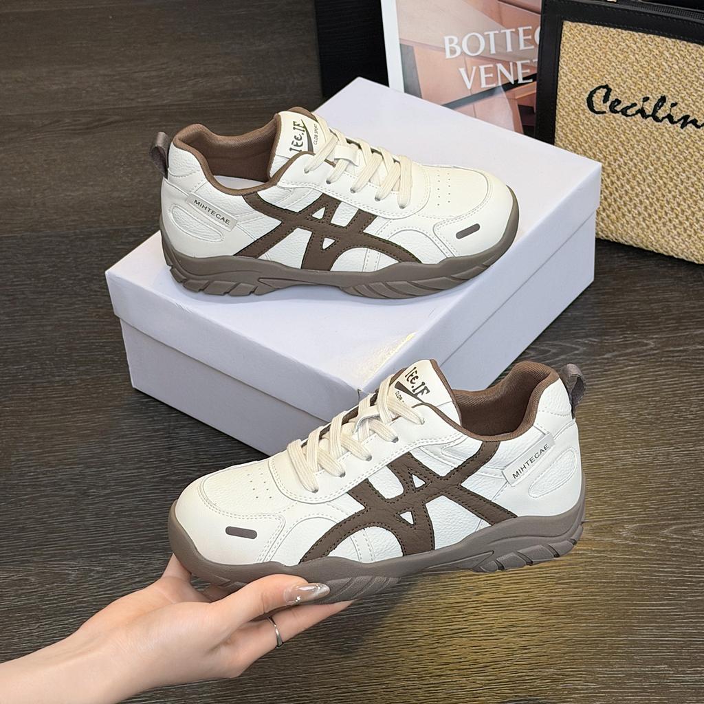 Platform-soled German training shoes women's spring new color matching retro lace-up inner height-increasing casual sports shoes Forrest Gump shoes