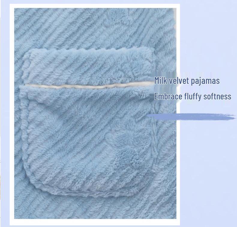 Warm Flannel Boys' Pajamas - Milk Velvet Coral Fleece Winter Sleepwear for Children