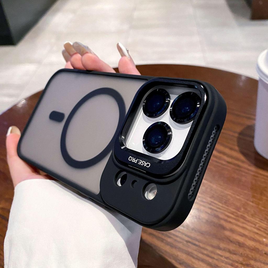 Compatible with iPhone 17 Pro Max, Matte Skin-feel, Magnetic Lens Holder, Apple 16 Drop-proof Protective Case.
