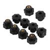 10pcs Universal Black Color Plastic Round Shape Knob Handle M6*25 for Machine Tool