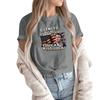Women's Fashion Casual Printed Short Sleeve Round Neck Pullover Tops