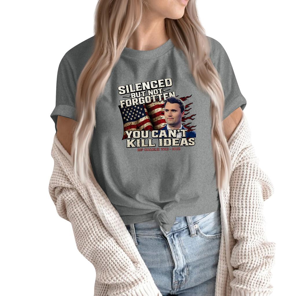 Women's Fashion Casual Printed Short Sleeve Round Neck Pullover Tops