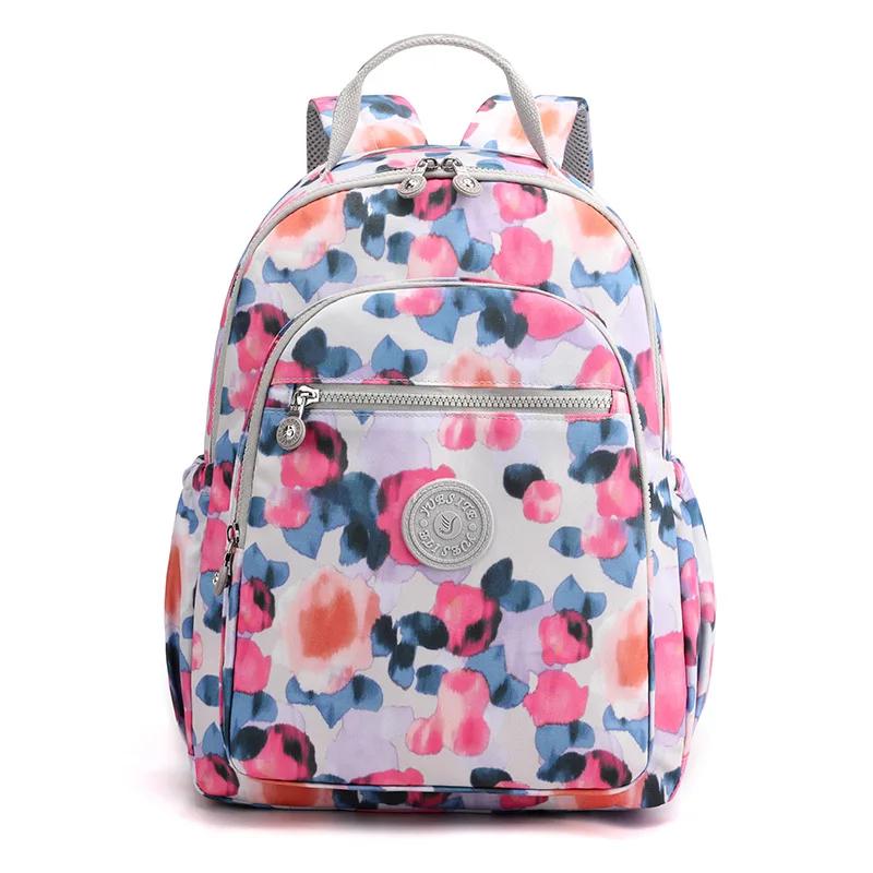New Printing Women'S Waterproof Nylon Backpack Simple School Bag for Teenage Girl Shoulder Travel Bag School Backpack 2023