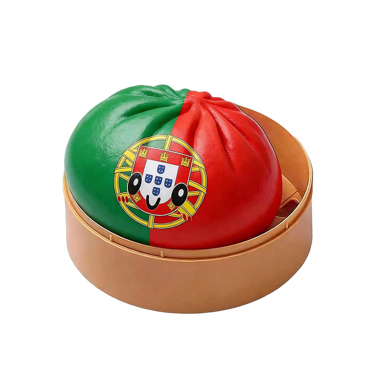 

Decorative Soft Stress Relief Toy Bun with National Flag Print Cute Expression Design for Home or Office Desk Decor One Size