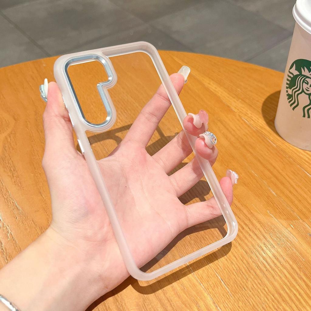 Gold Shield Suitable for Samsung S24 Ultra Mobile Phone Case S24 High Transparency Anti Fall Metal Lens Ring S24plus Protective Case