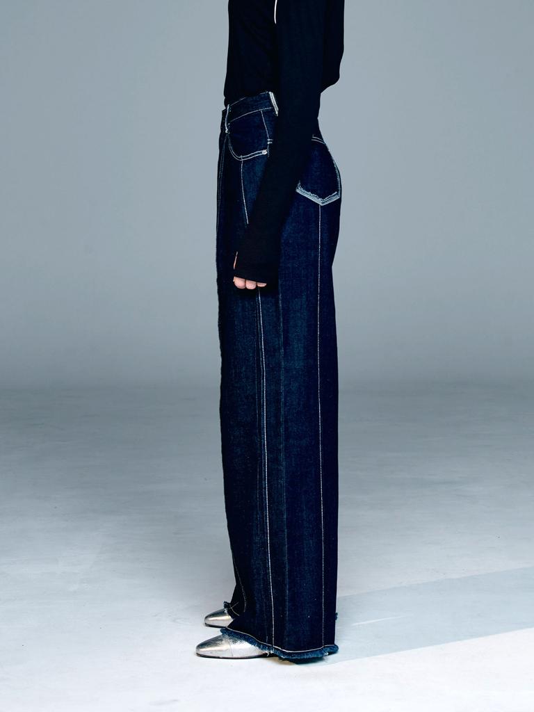 DILETTANTISME Overlock Pleated Wide Pants