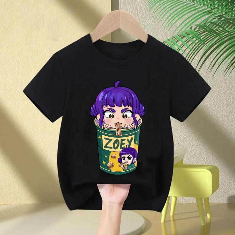 

Spring and Summer Demon Hunter Boys Cartoon Cotton T-Shirt Girls Korean Trendy Demon Girl Group Cute Dress 110