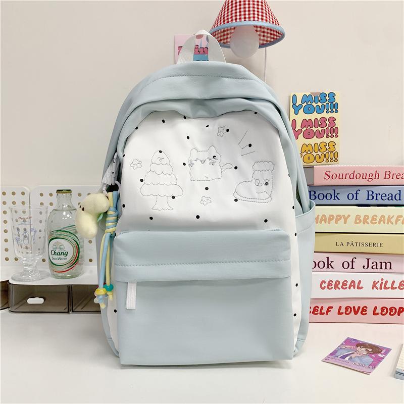 Cute campus schoolbag for girls Junior high school students Korean version Versatile large-capacity computer backpack Casual college student backpack
