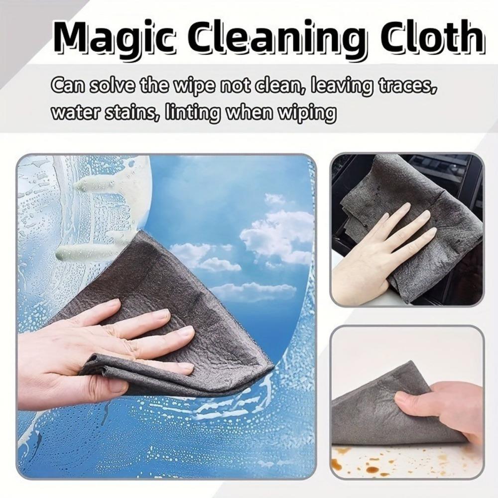 2/5/10pcs, Magic Glass Wiping Rags, Home Car Washing Towel, Household Kitchen Bathroom Cleaning Cloth, Durable Microfiber Dishwashing Rag