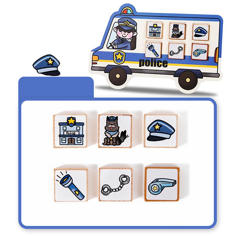 Children'S Early Education Matching Game Five Style Life Scene Matching Fire Engine Matching Educational Toy For Kids