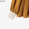 ZANZEA Women Long Sleeve Blouse and Skirts Casual Two Piece Suit Sets