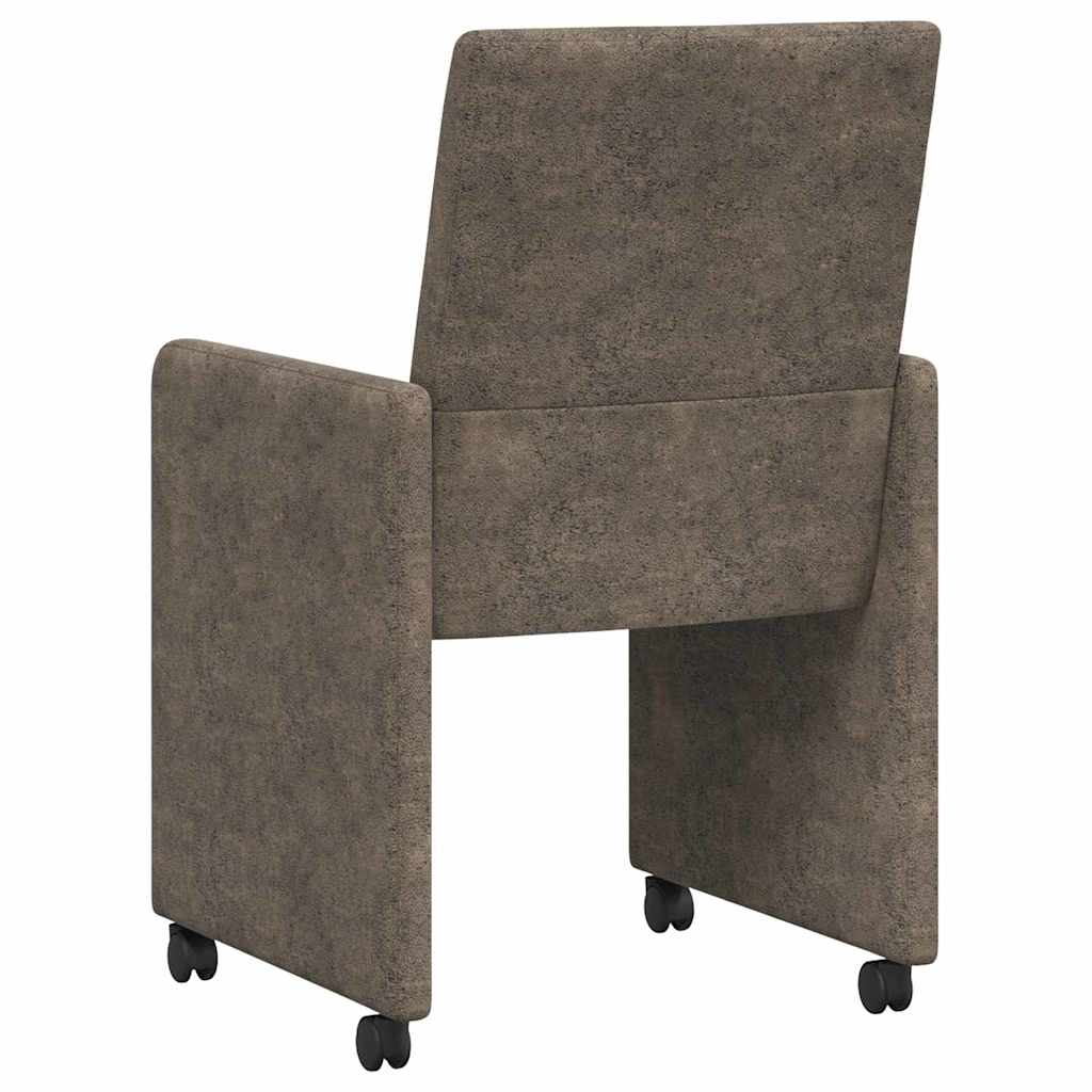 Dining Room Chairs with Casters 2 pcs Dark Grey 57 x 66 x 94 cm
