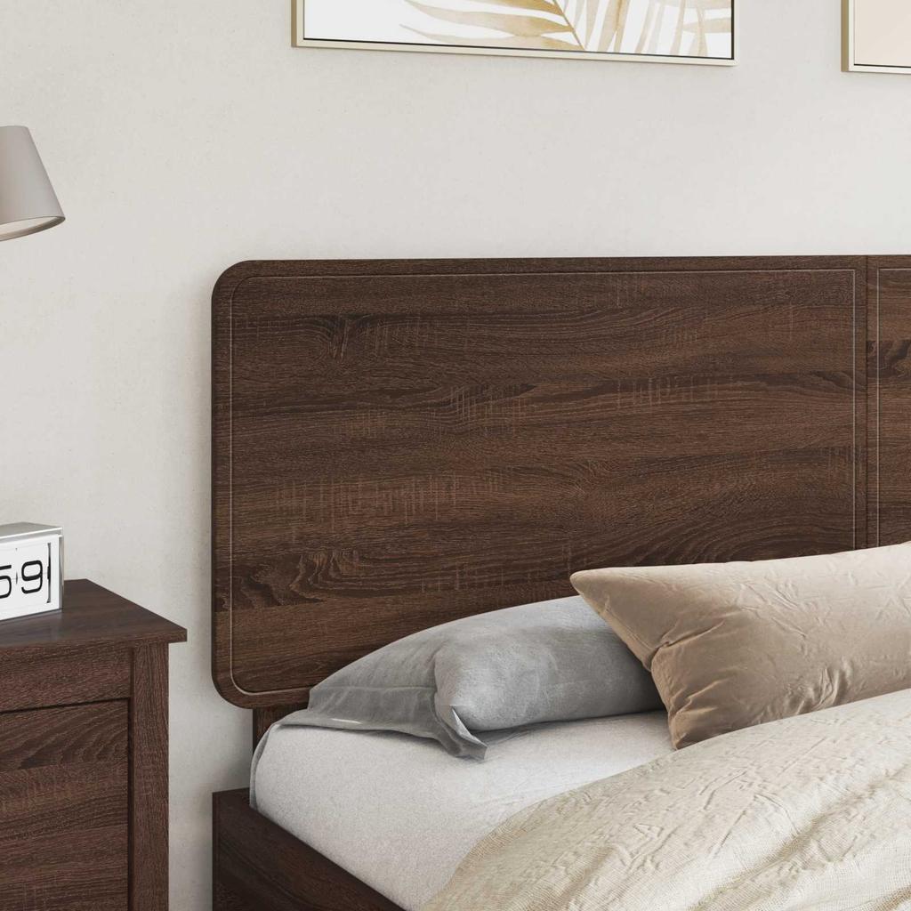 Testiera in Materiale a Base di Legno Effetto Rovere Marrone
