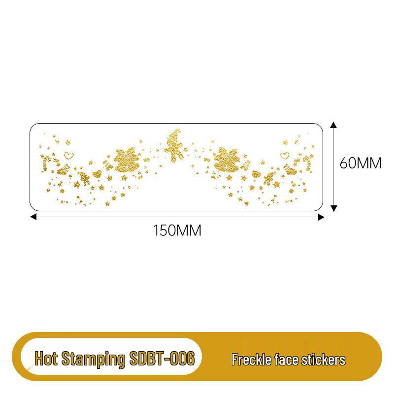 Gold & Silver Glitter Waterproof Christmas Freckle Tattoo Stickers for Party Makeup