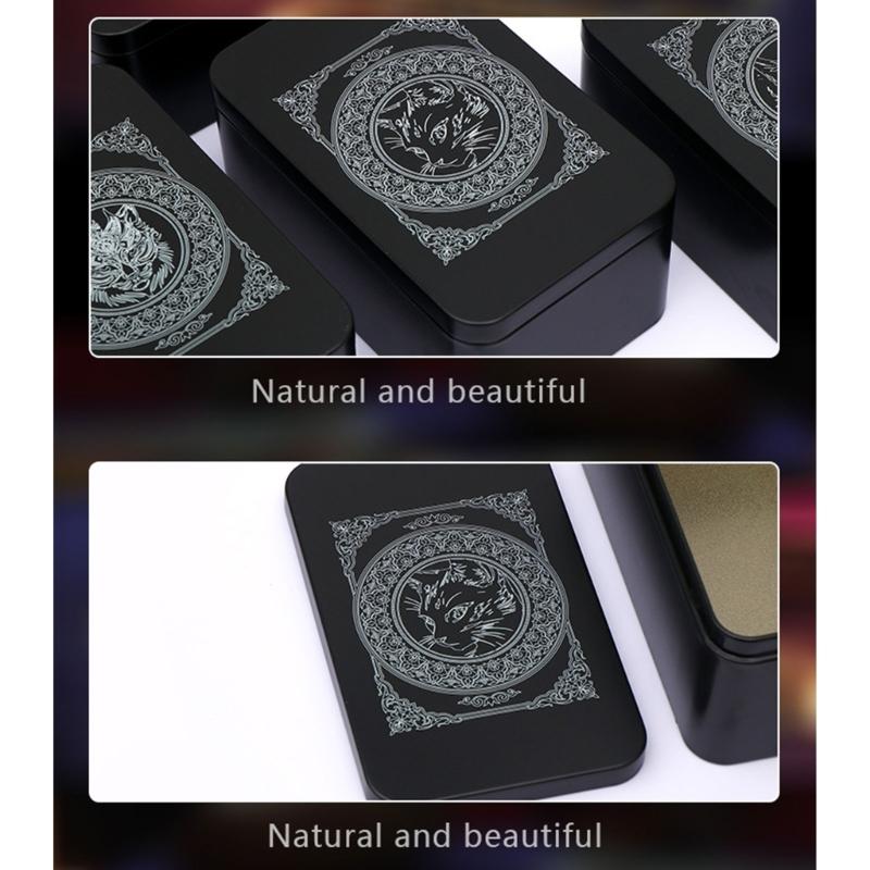Boîte de Cartes à Jouer Étui pour Cartes à Collectionner Rangement pour Tarots Boîte de Rangement Métallique Vide pour Cartes de Jeu