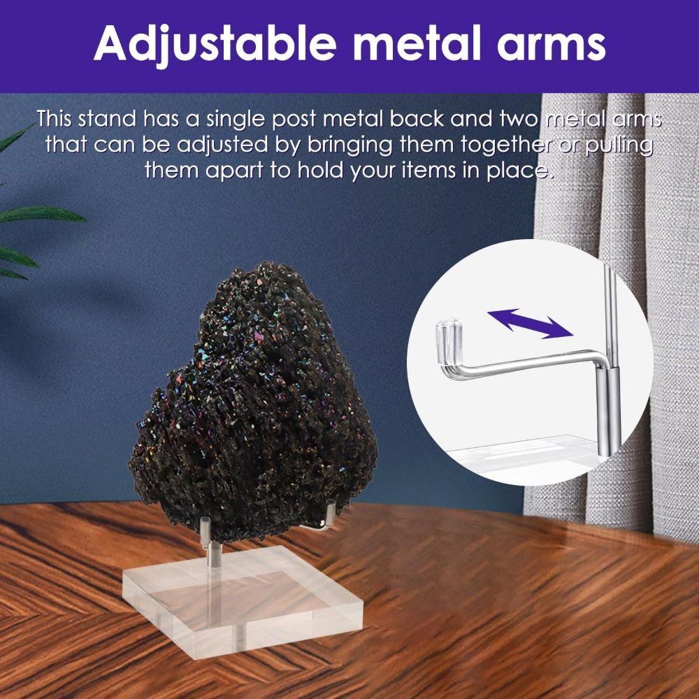 Adjustable Clear Acrylic Display Stand Soft Rubber Case Rock Collectibles Shelf  Shop