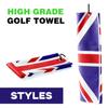 Professional Golf Caddy Towel with Carabiner National Flag Pattern Superfiber Towel Multifunctional Golf Ball Putter Reusable Golf Club Head