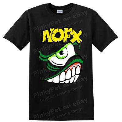 NOFX Punk Rock Band Logo T-Shirt Grünes Monster Grafik Musikkonzert Vintage