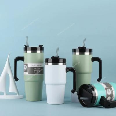 20oz/30oz Nerezový termoskový hrnek se slámkou, do auta, izolovaný kelímek na venkovní sporty, udržuje chlad a teplo, termohrnek
