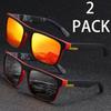 2 Pieces Fashion Vintage Square Sports Sunglasses Men Women Driving Fishing Brand Designer Sun Glasses Retro Man Eyewear UV400