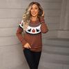 Winter New Christmas Sweater, Halloween Personalized Knitted Top for Women