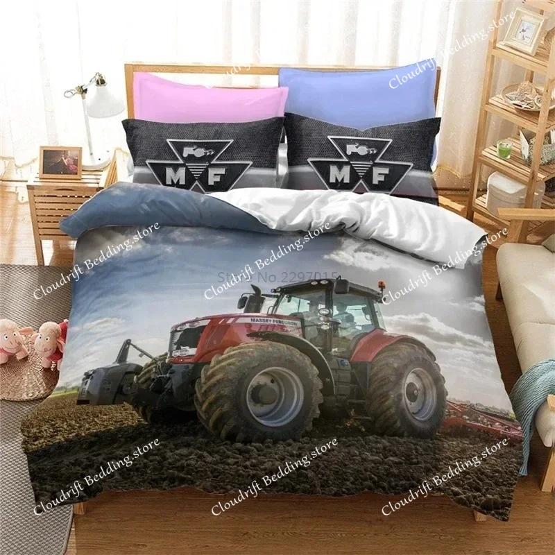 Farm Tractor Bedding Set Duvet Cover Set with Pillowcase Home Textile Twin Full Queen King Bedclothes for Family Home Decor