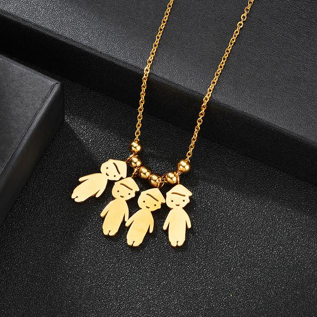 Nextvance Stainless Steel Date Child Baby Boy Girl Engrave Necklace Family Gold Color Pendant for Birthday Memorial Gift