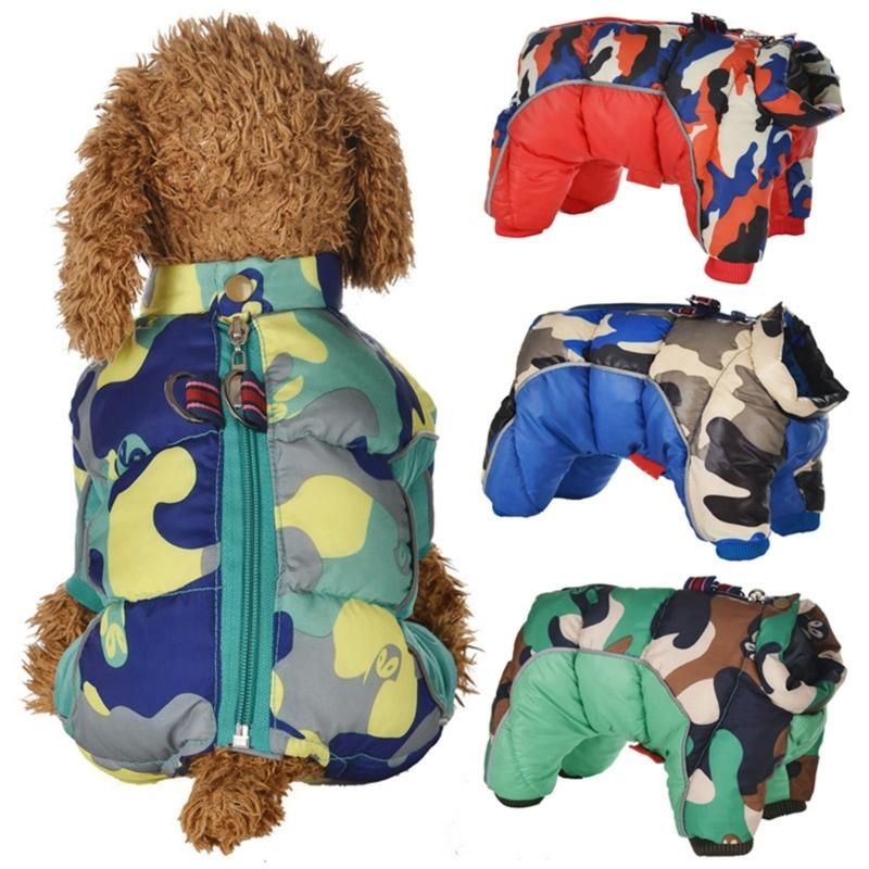 Dog Winter Clothes Warm Cotton Camouflage Jackets with TractionHook Puppy Jumpsuits Skiing Hiking Thick Pet Clothing