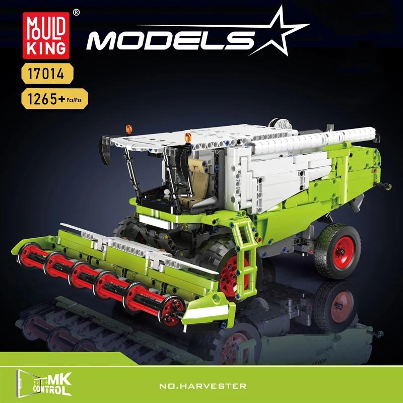 Farmer'S Vehicle 17014 Technical Car Toy The Remote Control Harvester Building Block Enginerring Truck Brick Kids Christmas Gift