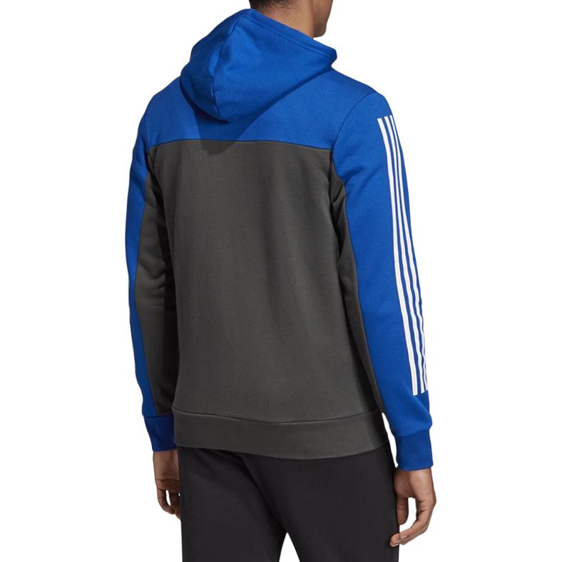 Adidas Logo Hooded Fashion Versatile Jacket Men Jacket Blue EH6496