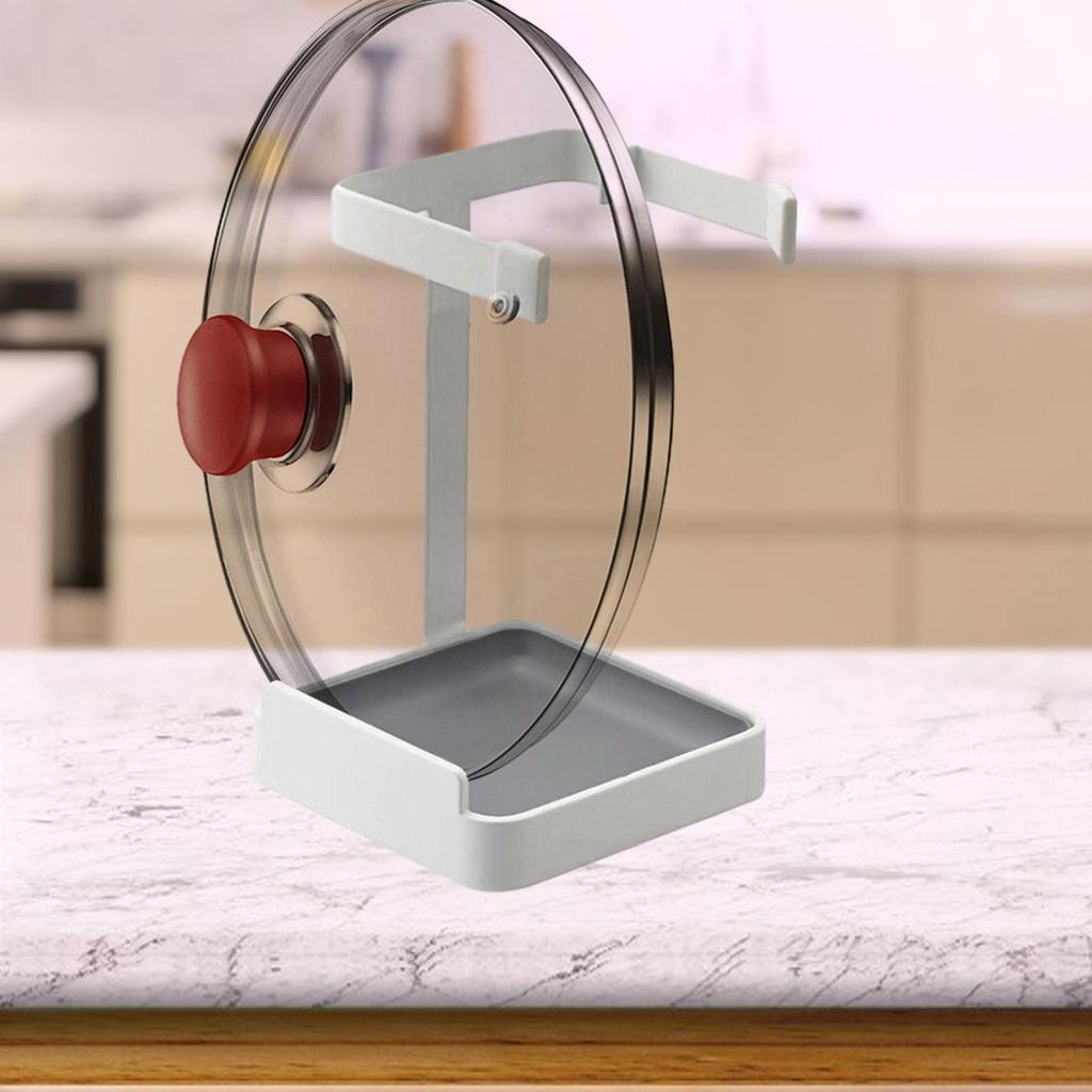Lid Rack Multifunctional Metal Spoon Rest With Drip Tray Pot Lid Holder While Cooking For Spatula Dish Cooking Stove Countertop