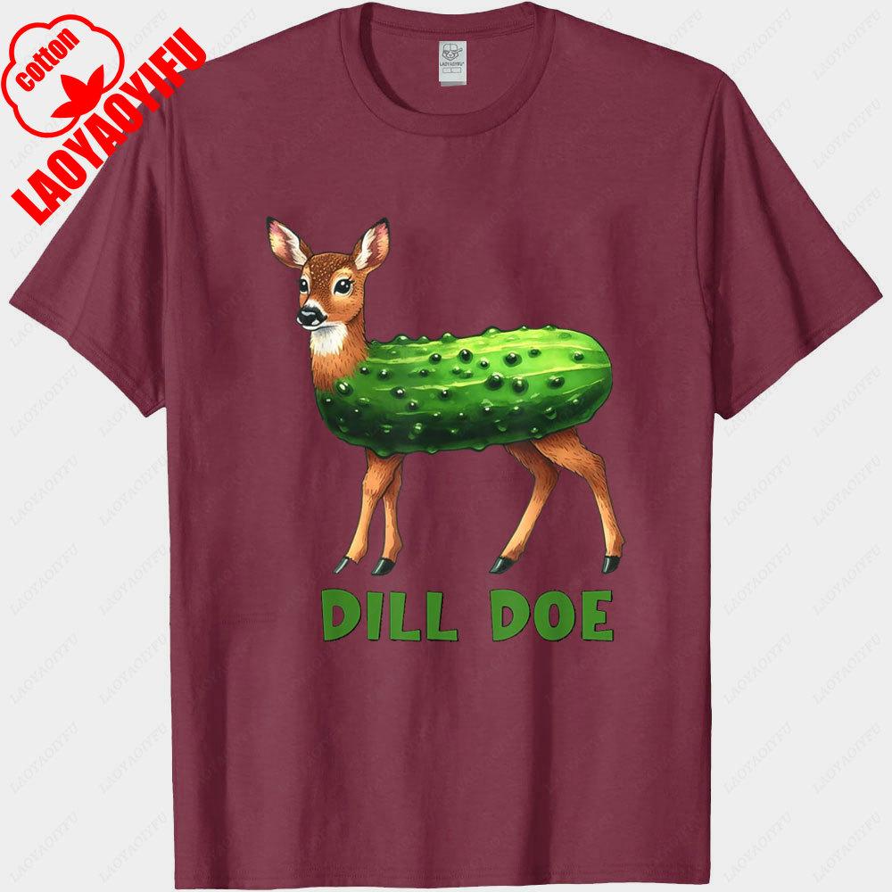 Funny Dill Doe Pickle Tshirt Women Sarcastic Humor Cotton Tee Adult Vintage Graphic Novelty Gift Casual Streetwear Unisex Clothing