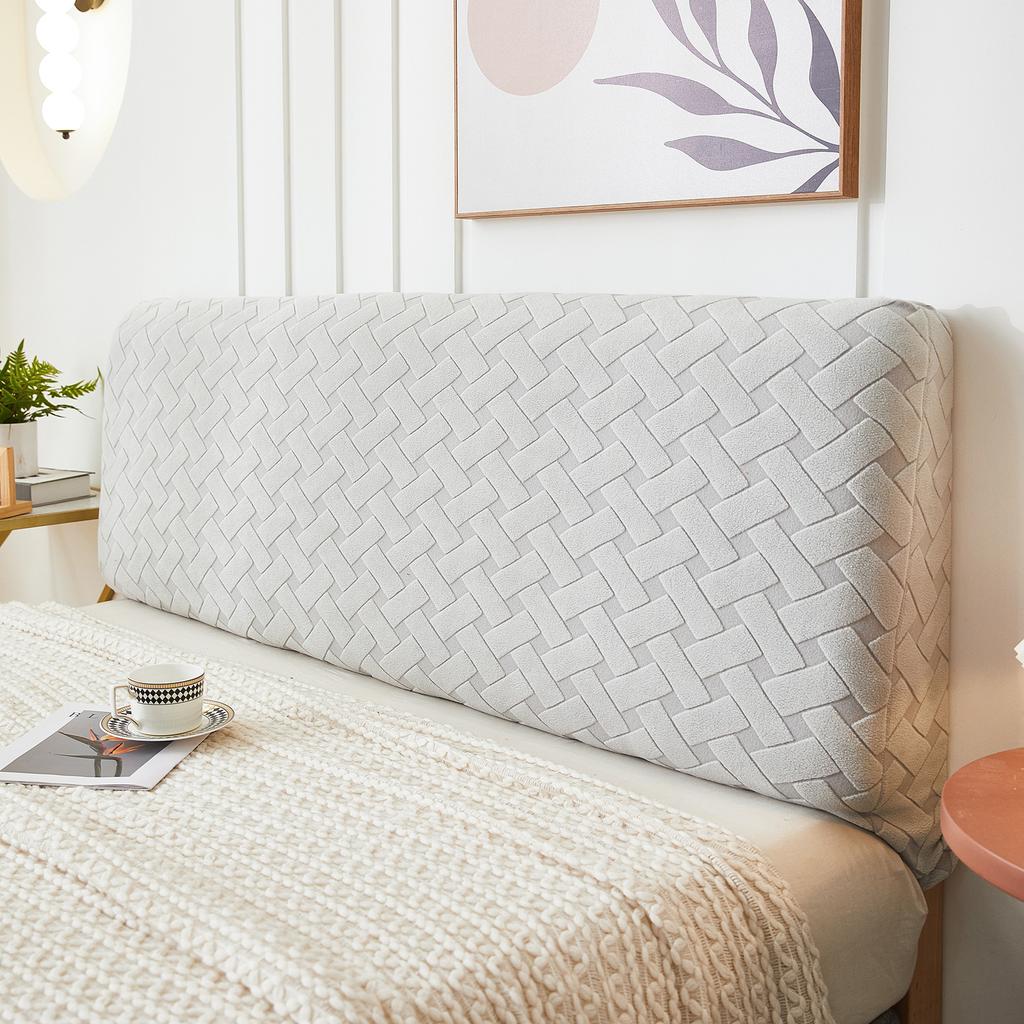 Solid Color Stretch Spandex Bedhead Dust Proof Slipcovers for Bedroom Home Jacquard Bedhead Cover All Inclusive Headboard Covers