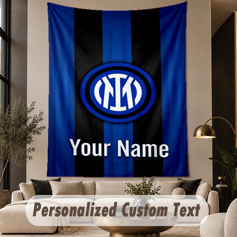 Custom Text Tapestry Inter Milan Print Wall Tapestry Indoor Living Room Wall Decor