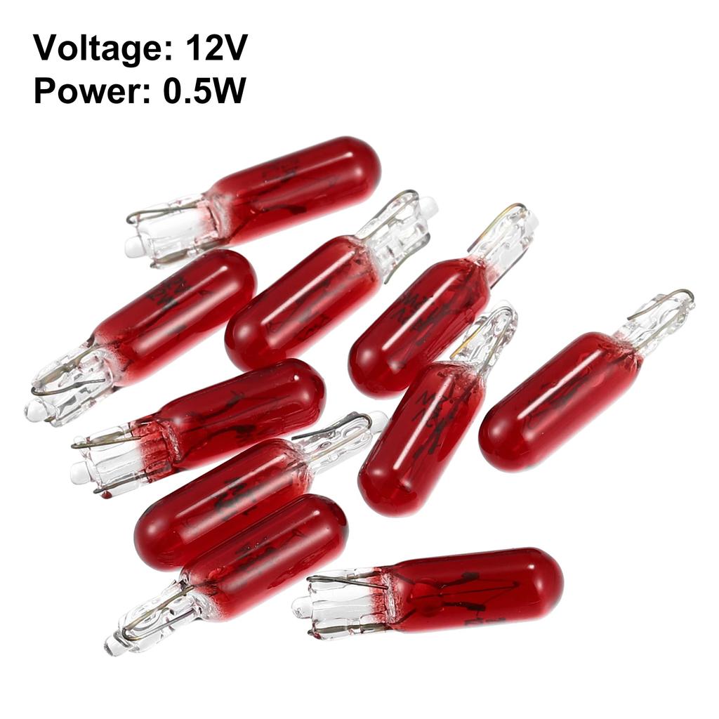 X AUTOHAUX T5 LED Incandescent Dashboard Light for Car DC W1.2W 10pcs Red