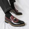 Fashion Fashion Leather Casual Shoes for Men Comfortable Slip on Tassel Loafers Shoes Men British Style Leather Men Business Dress Shoes