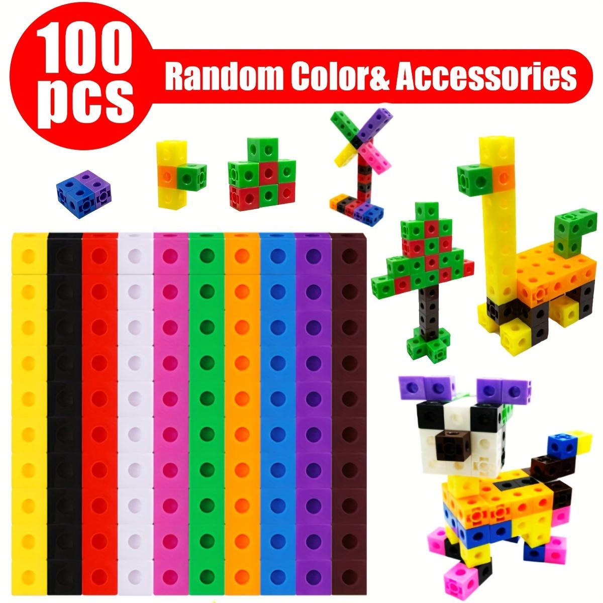 

100pcs Connecting Cubes Set, Educational Method Building Blocks, Fun And Creative Assembled Toy, Christmas Halloween Gift разноцветный
