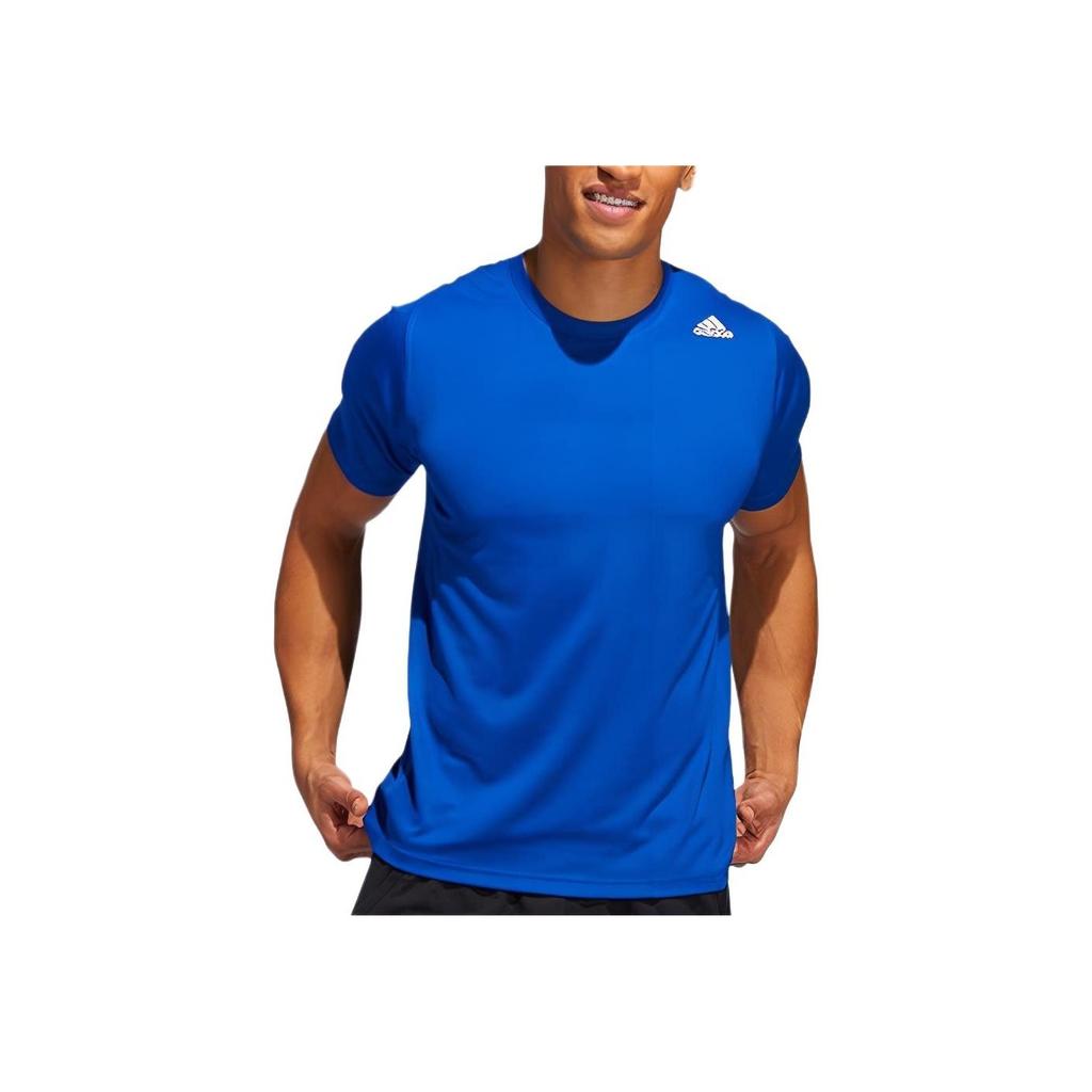 Adidas Solid Logo Sport Crew Neck Short Sleeve T-Shirt Men Tops Royal-Blue GC8345