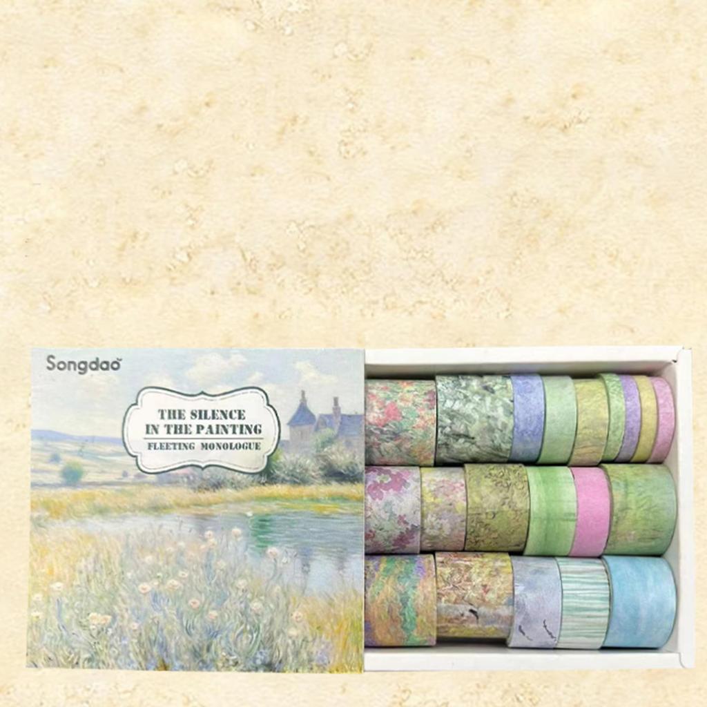 Songdao 20 Rolls Retro Masking Tape Nostalgic Vintage Washi Washi Tape for DIY Crafts Painting Set, Creativity, Tape, Women's Style, Packaging, (Oil
