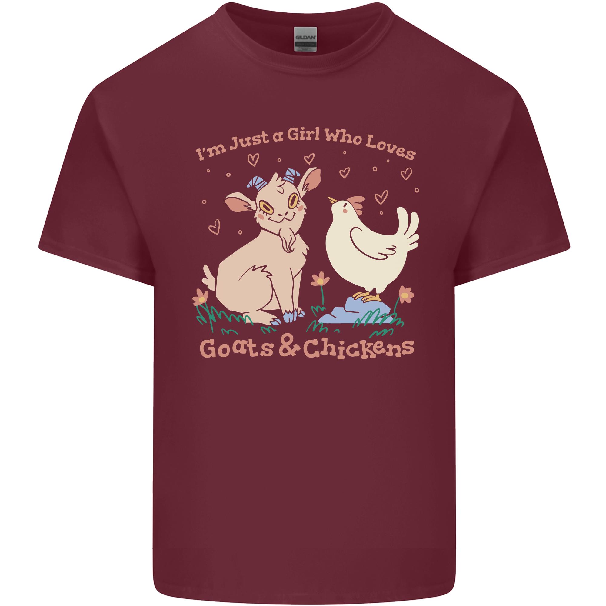 A Girl Who Loves Goats Chickens Farmer Unisexs Light Cotton TShirt S