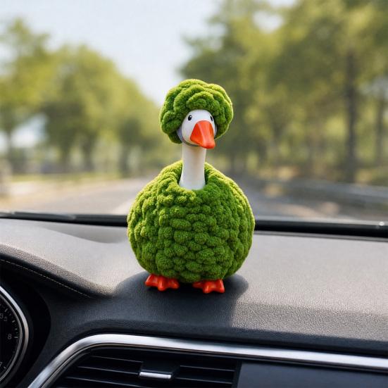 Plush Desk Goose Outfits, Handmade Crochet Goose Clothes and Hat, Porch Goose Statue Clothing, Goose Sculpture Costume for Desktop Decor