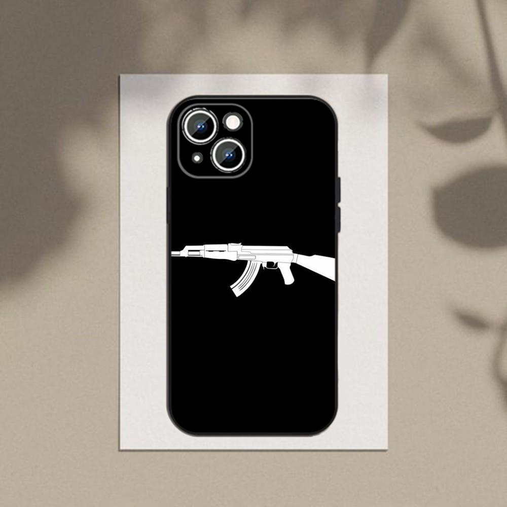 Ak-47 King of Guns Phone Case Phone Case For Apple iPhone 15,14,13,12,11,XS,XR,X,8,7,Pro,Max,Plus,mini Silicone Black Cover