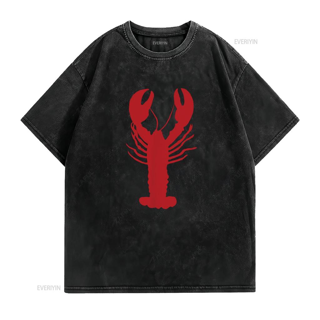 Lobster T Shirt for and Kids vintage Washed homme Unisex fashion Stretched designer clothes Top For Everyday Wear Casual